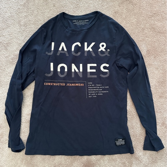 Jack & Jones Dark Blue Long Sleeves - Picture 1 of 3
